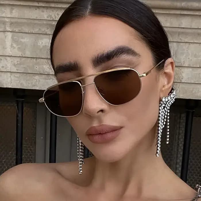 Lunettes de soleil classiques en métal pour hommes et femmes