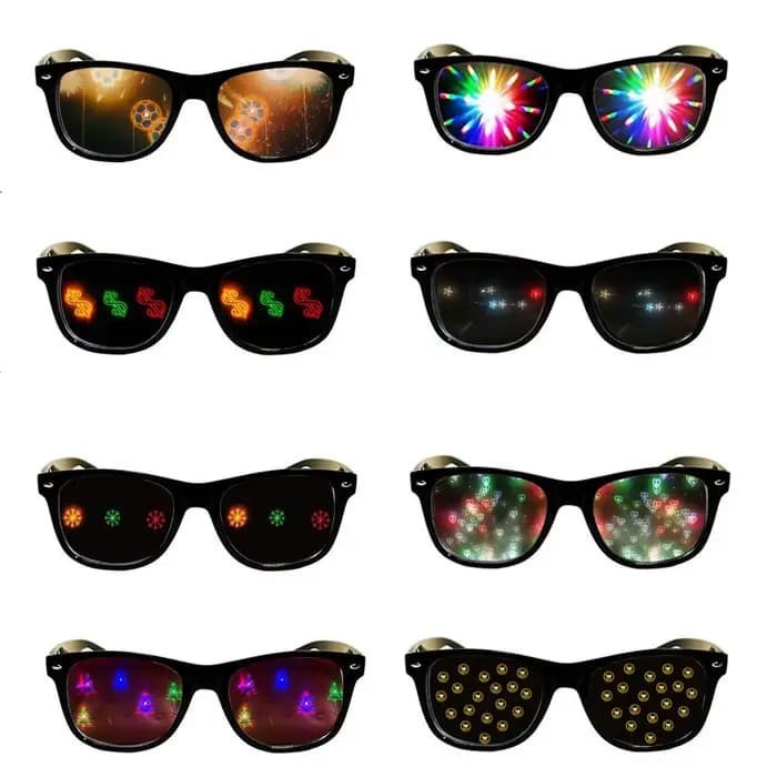 Lunettes de Diffraction effet prisme 3D pour femmes