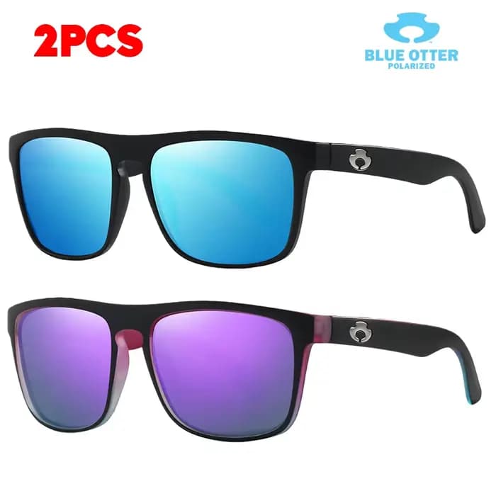 BLUE OTTER 2 paires de lunettes de soleil polarisées UV400 HD lentilles Anti-éblouissement