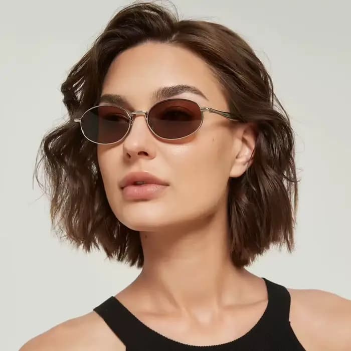 Lunettes de soleil ovales de luxe de marque Steampunk en métal pour femmes et hommes 2026