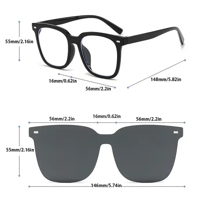 Lunettes de soleil à clip magnétique pour homme