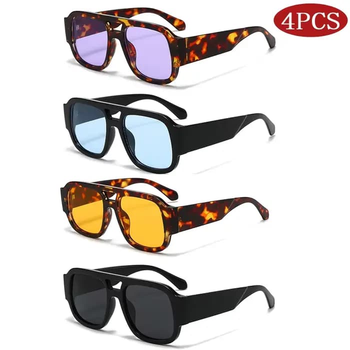 Lunettes de protection 1/4 ensembles rétro grand cadre Double ponts