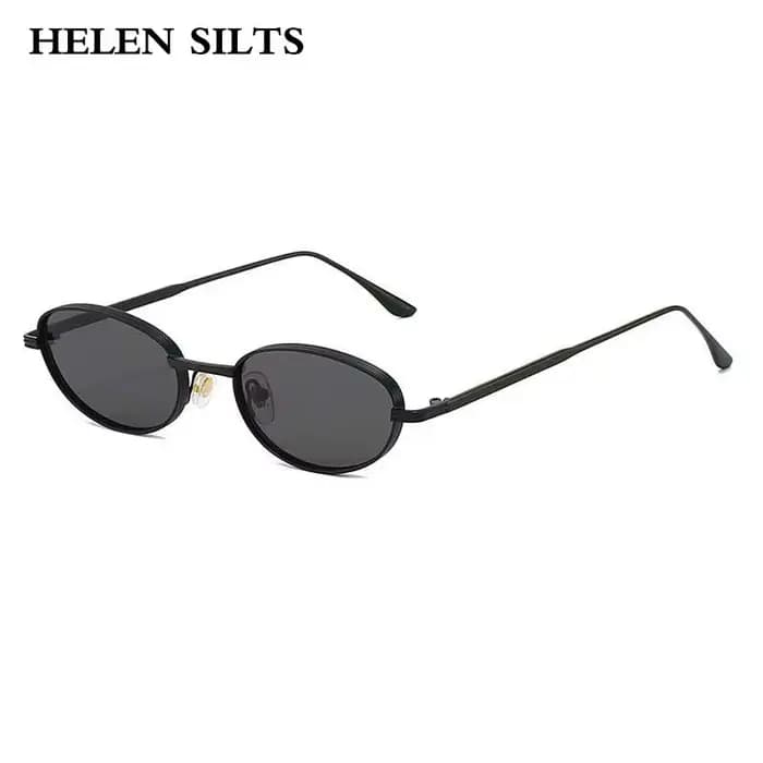 Lunettes de soleil ovales en métal pour femmes