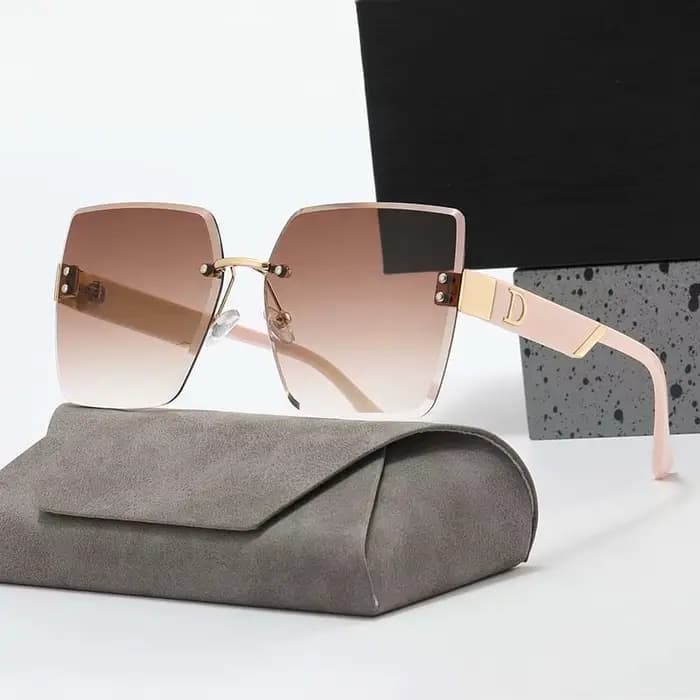 Lunettes de soleil carrées sans monture pour hommes et femmes