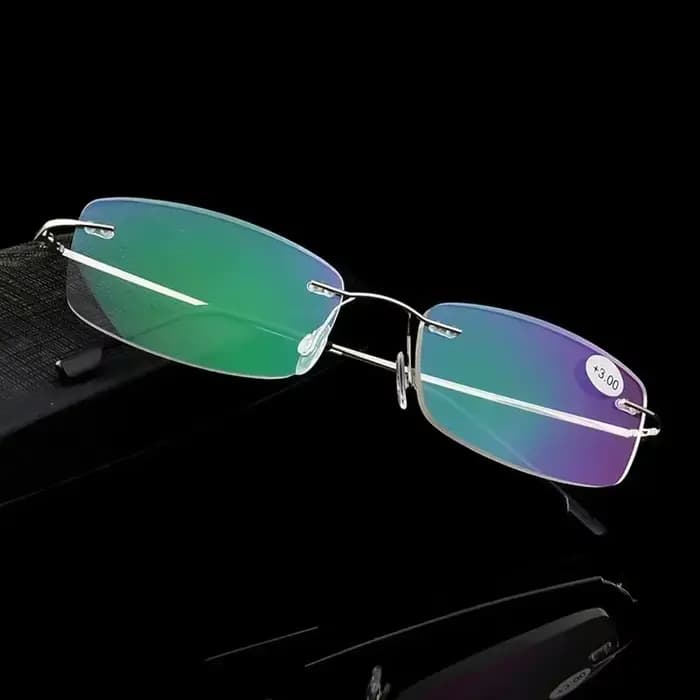Lunettes de lecture sans cadre en titane pour hommes et femmes