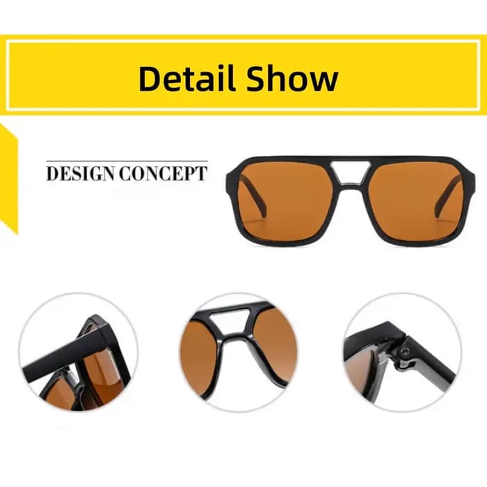 Lunettes de soleil carrées à Double pont