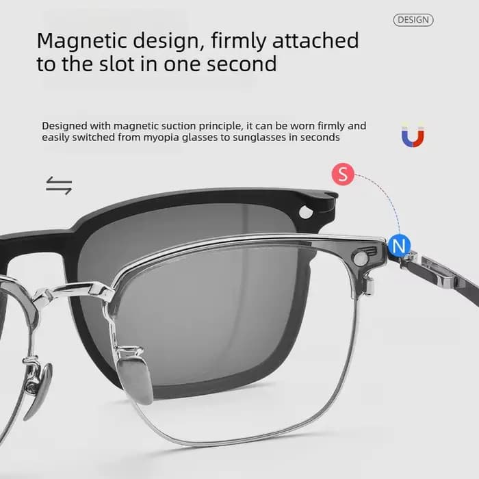 Nouvelles lunettes de soleil polarisées magnétiques polyvalentes pour hommes