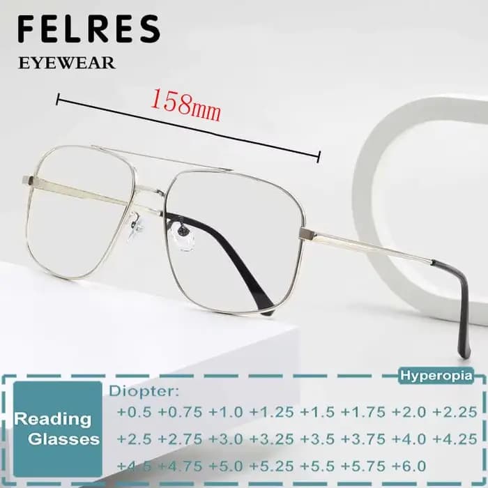 Lunettes de lecture en métal élargi de 158mm