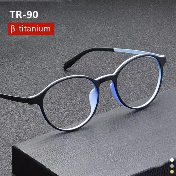 Lunettes en titane à monture ronde Vintage pour hommes