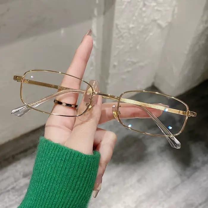 Lunettes rétro en métal à petite monture carrée pour femmes et hommes