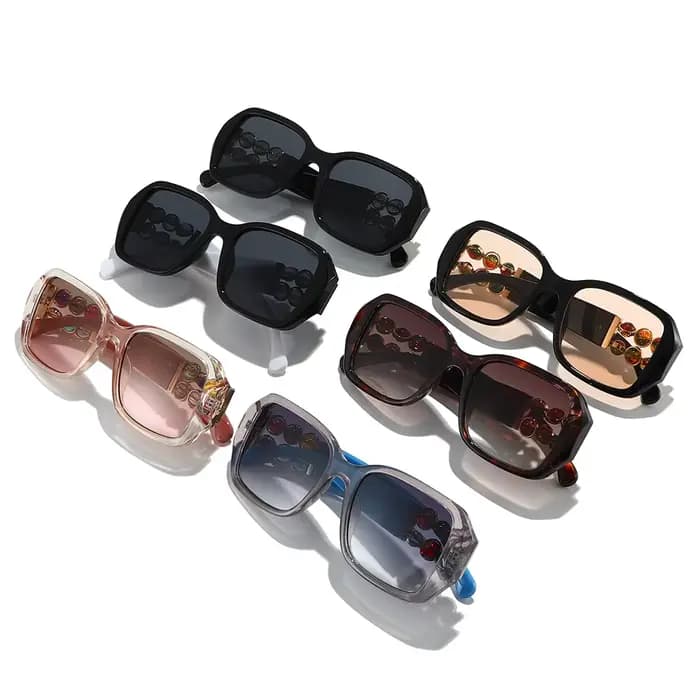 Lunettes de soleil de luxe JNPCXI 2026 pour femme avec strass