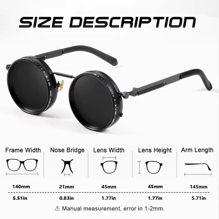 CRIXALIS lunettes de soleil rondes polarisées ND9 gradation réglable hommes femmes rétro Punk