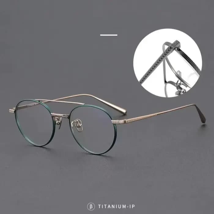 Rétro rond fait à la main japonais femmes aviateur titane lunettes montures N-020