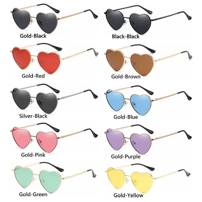 Lunettes de soleil rétro en forme de cœur pour femmes