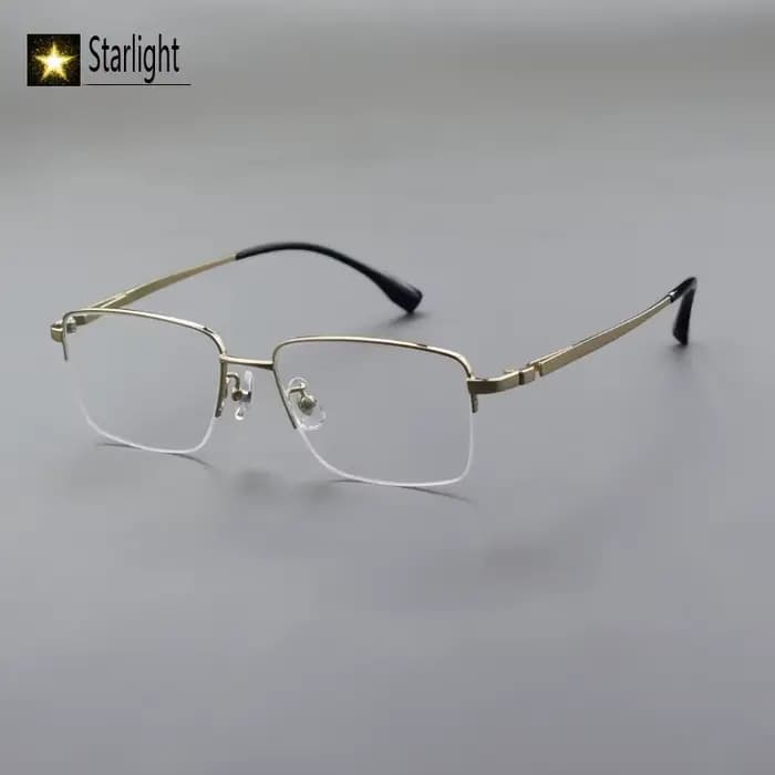 Monture de lunettes semi-cerclée en titane pour homme