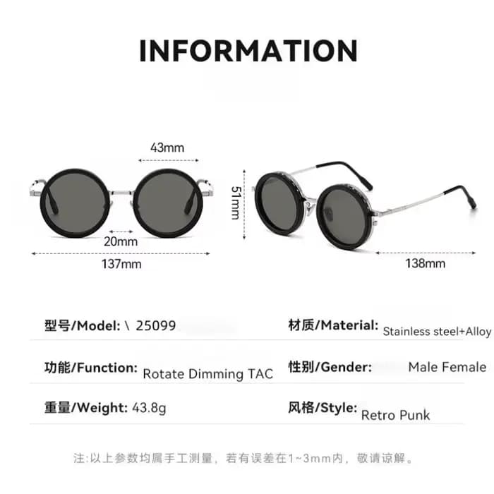 Lunettes à clip magnétique rondes pour hommes et femmes