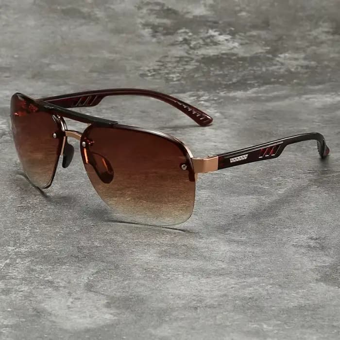 Lunettes de soleil métalliques à verres dégradés tendance pour hommes et femmes
