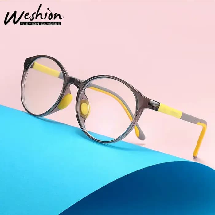 Lunettes rondes pour enfants de 6 à 11 ans, monture personnalisée en Silicone TR, lunettes de Prescription pour garçons et filles, lunettes myopes et hyperopes