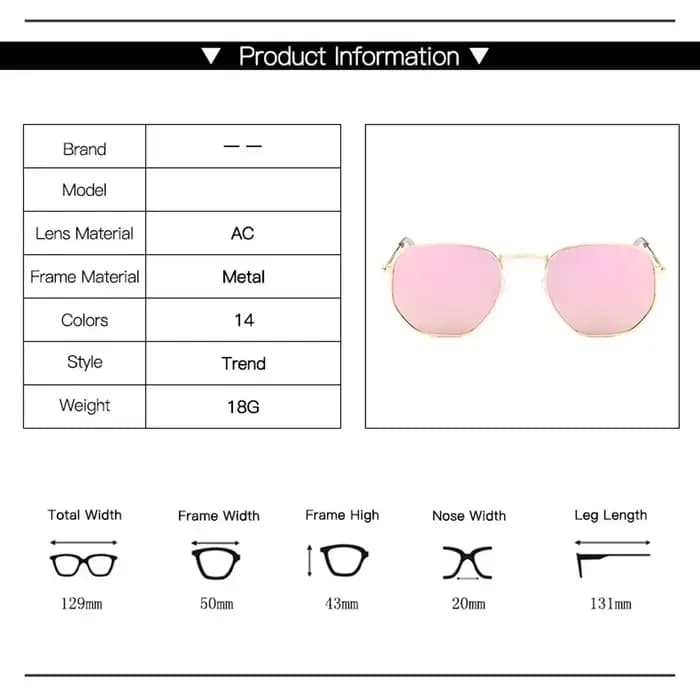 Hommes lunettes De soleil hexagone