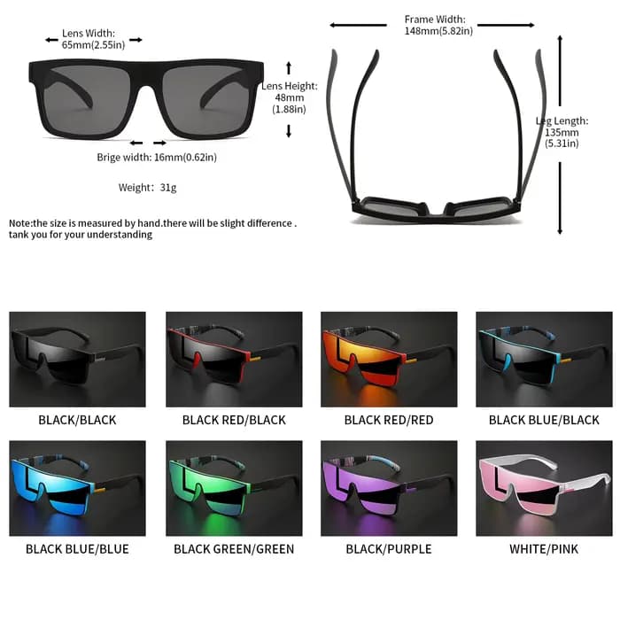 Lunettes de soleil de sport colorées classiques 2 pièces-lentille monobloc