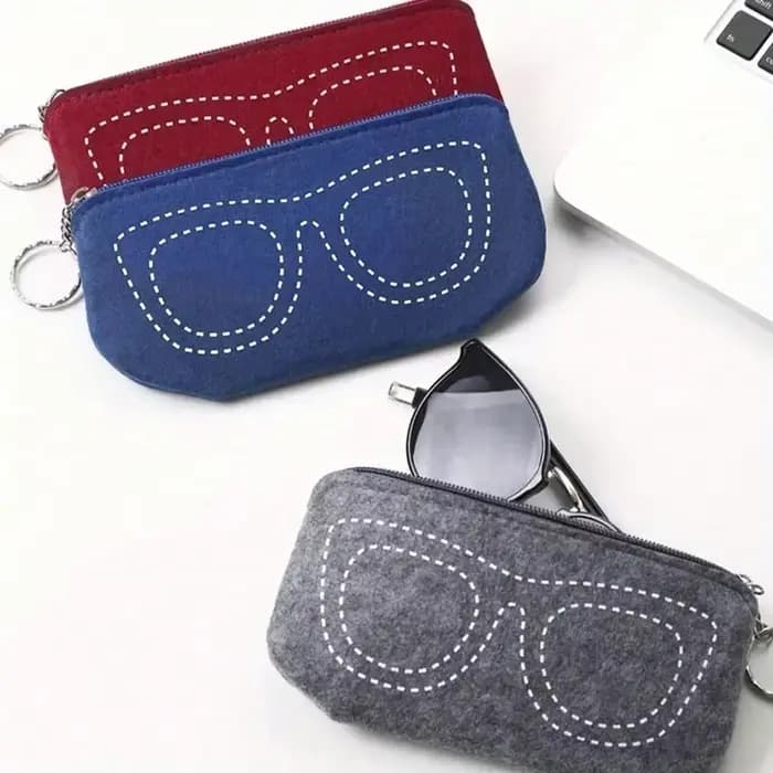 Pochette à lunettes en feutre doux