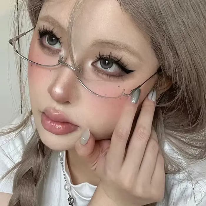 Harajuku demi-monture lunettes cadre unisexe Vintage ovale sans lentille optique