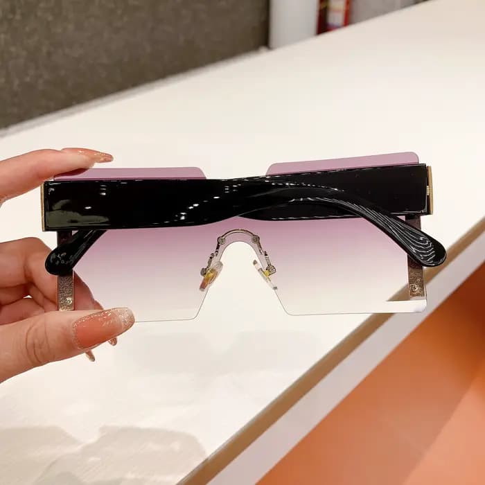Lunettes de soleil surdimensionnées sans bords pour femmes