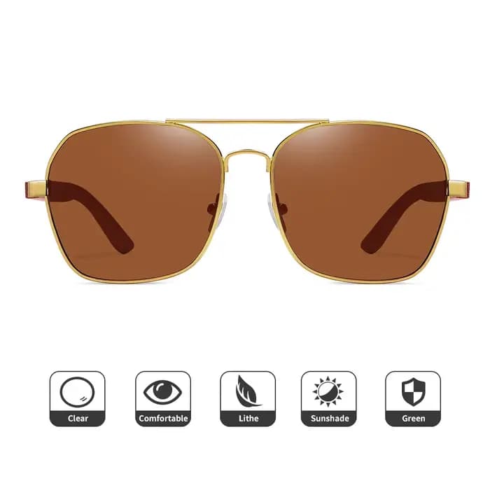 Lunettes de soleil carrées métalliques rétro GM Fashion pour femmes et hommes