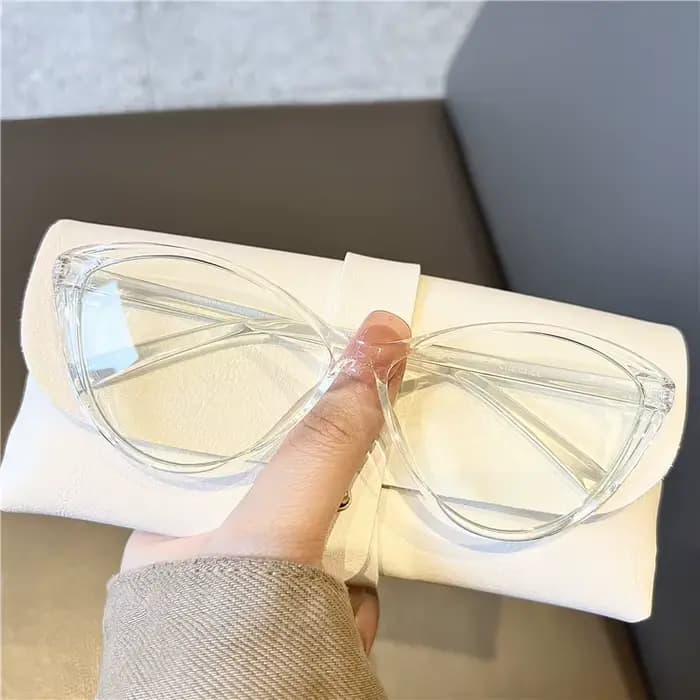 Lunettes de myopie œil de chat avec cadre transparent pour femme