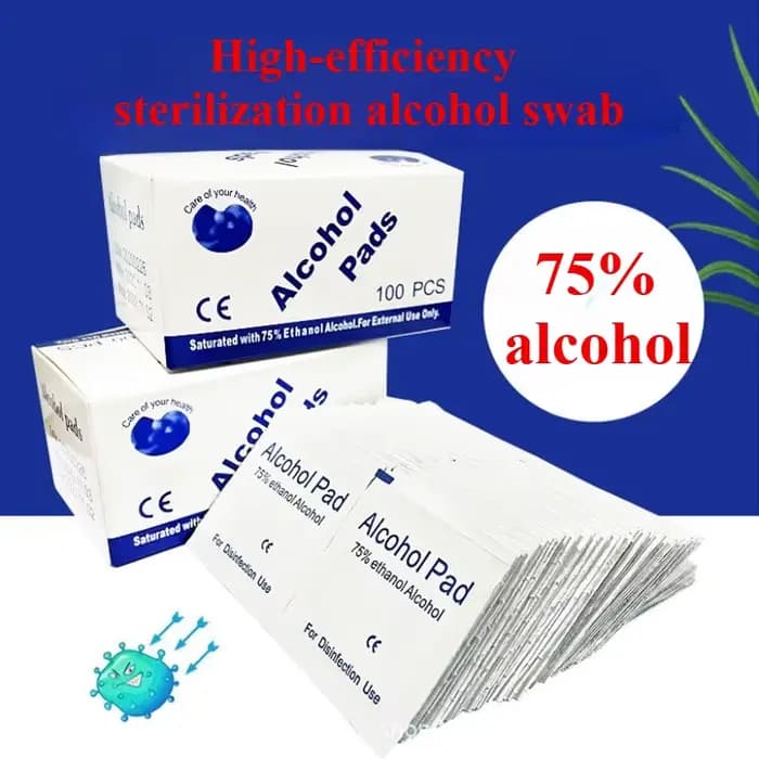 Lingettes désinfectantes en coton à 75 % d'alcool, jetables, pour le nettoyage des écrans de téléphone portable, des lunettes et des trous d'écouteurs