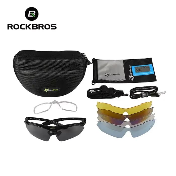 ROCKBROS – lunettes de soleil polarisées à 5 lentilles pour hommes et femmes, monture pour myopie, cyclisme sur route