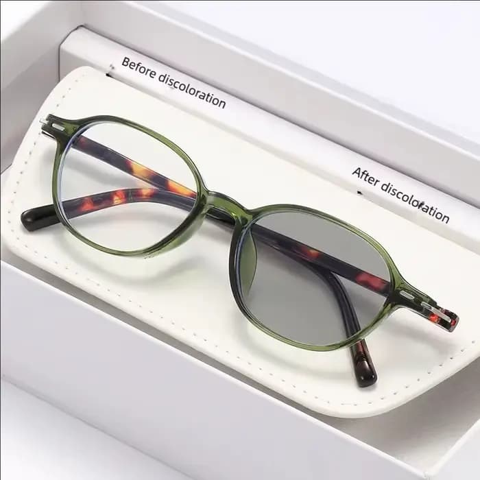 Nouvelles lunettes ovales rétro à couleur changeante
