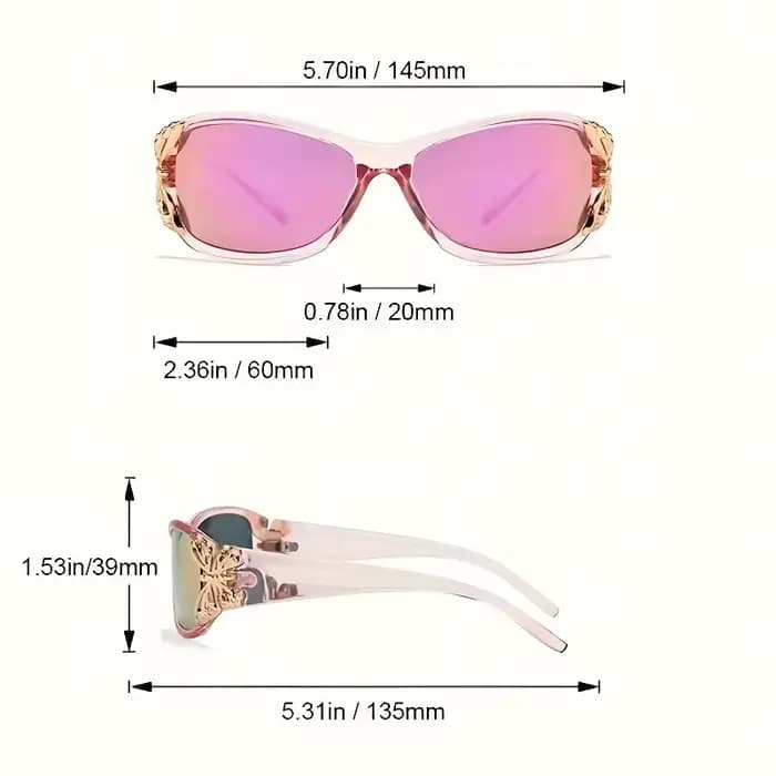 Lunettes de soleil décoratives papillon pour femmes