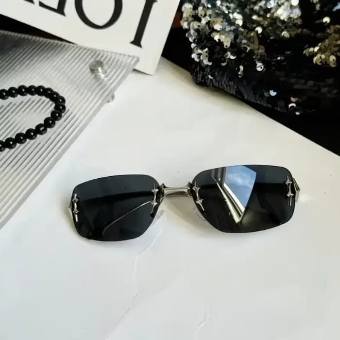 Lunettes de soleil sans monture tendance Y2K pour femmes