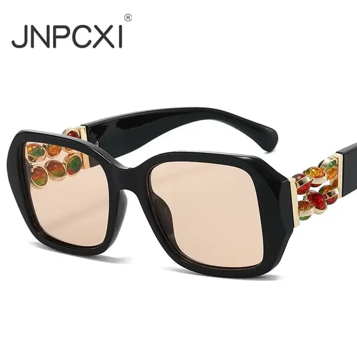 Lunettes de soleil de luxe JNPCXI 2026 pour femme avec strass