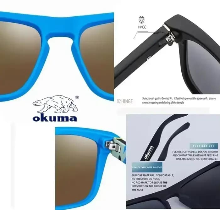 Lunettes de soleil polarisées Okuma UV400 pour hommes et femmes