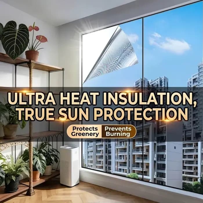 Film de protection solaire et isolant thermique pour vitres, effet miroir unidirectionnel, protection de la vie privée, anti-éblouissement, adhésion statique sans colle