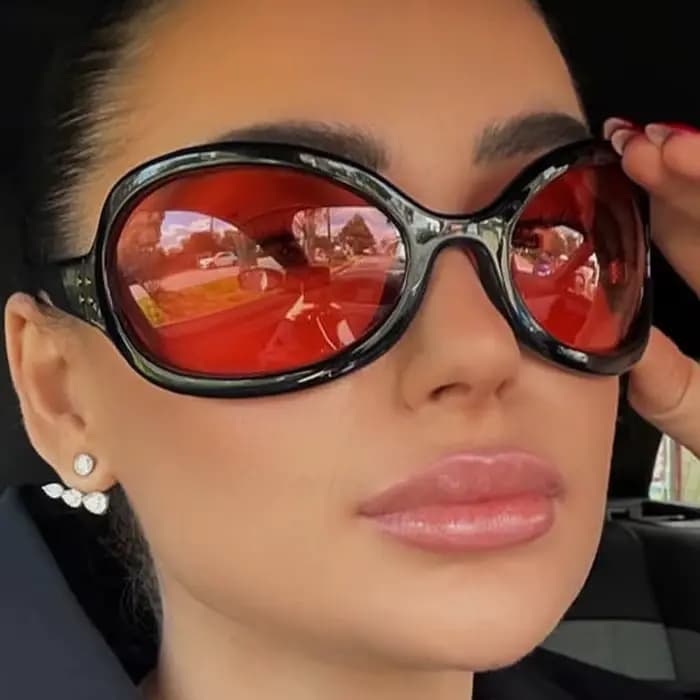 Lunettes de soleil Y2K jaunes couleur bonbon pour femmes