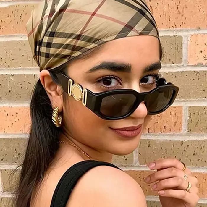 Lunettes de soleil polygonales vintage pour femmes