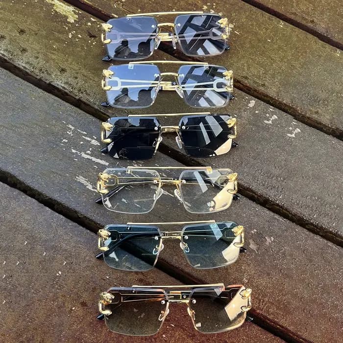 3 paires de lunettes de soleil imprimé léopard