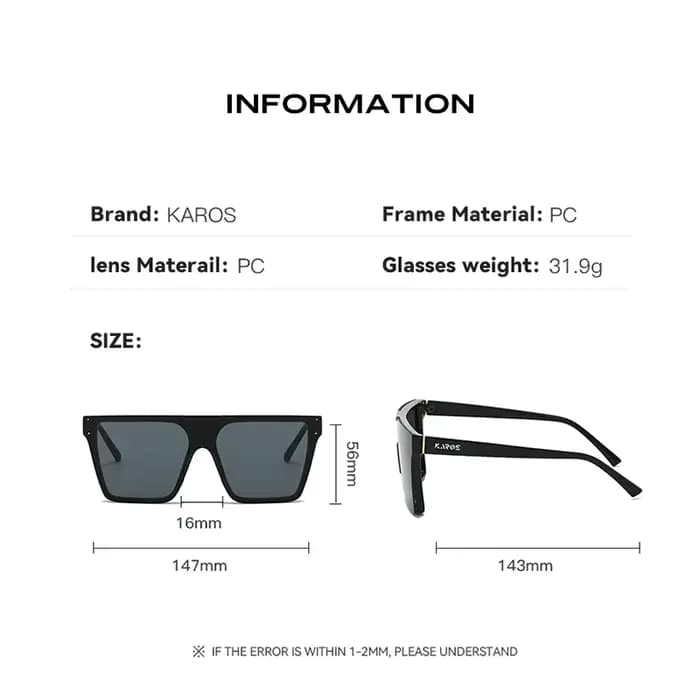 KAROS – lunettes de soleil sans monture pour femmes et hommes