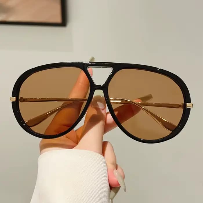 KAMMPT lunettes de soleil pilote surdimensionnées 2025 nouveau dans Vintage Double pont