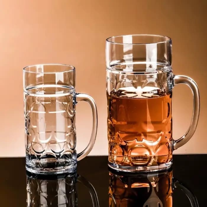 Chope à bière en plastique avec poignée, verres à boire incassables, gobelets à eau pour intérieur extérieur, lavable