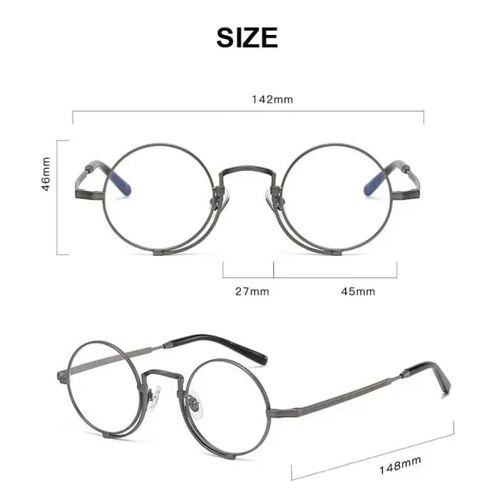 Lunettes Rondes en Titane Pur pour Homme et Femme