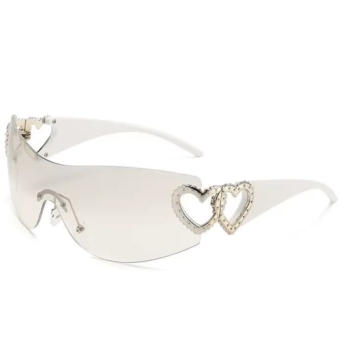 Femmes Mode Tendance Lunettes De Soleil Sans Monture One Piece De Luxe