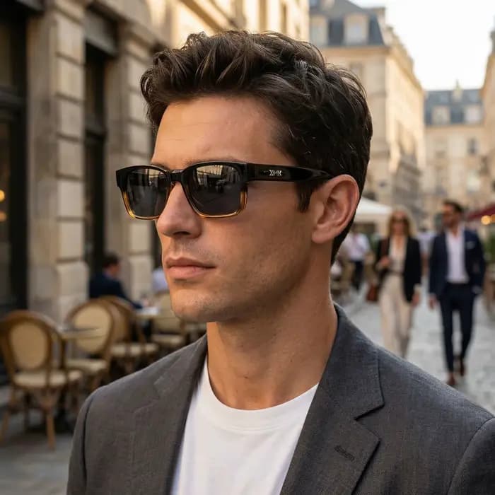 Lunettes de soleil carrées de luxe léger