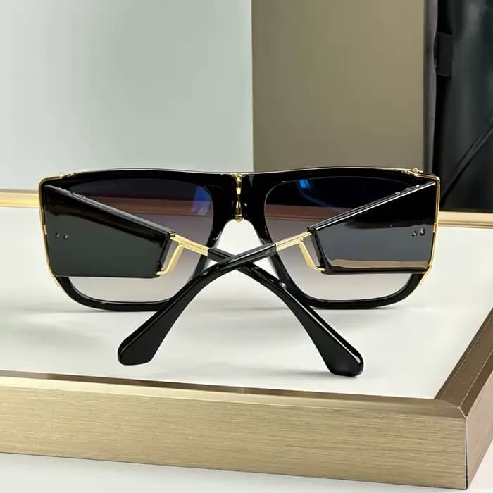 127 Lunettes de soleil carrées de luxe avec boucliers latéraux pour hommes et femmes, en acétate, qualité supérieure, Vintage, mode de rue, alliage UV400 avec étui