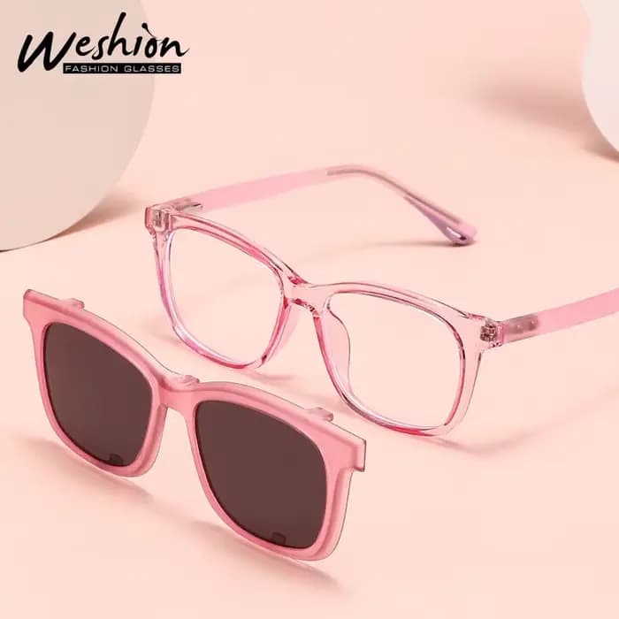 Lunettes de soleil carrées 2 en 1 pour enfants
