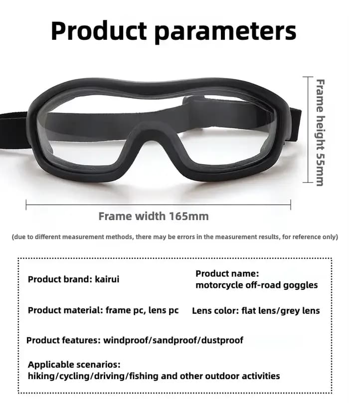Lunettes de moto tactiques