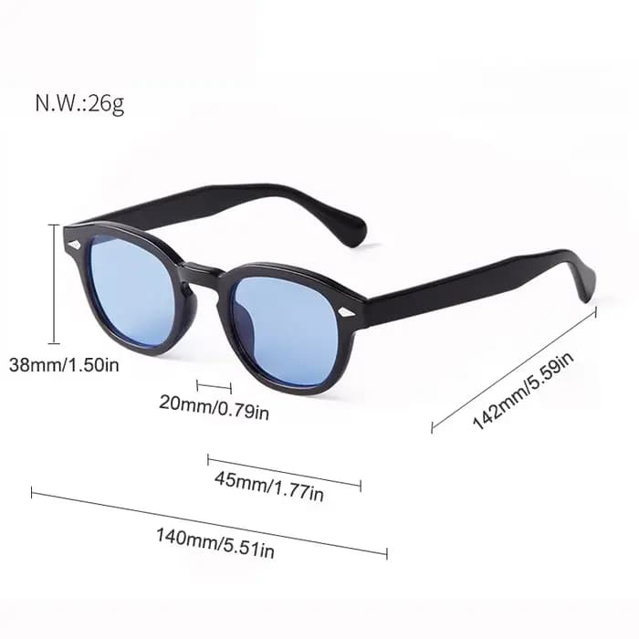 Lunettes De Soleil rondes bleues transparentes pour femmes et hommes